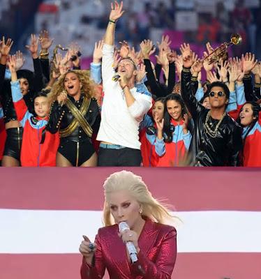 Vídeos de Lady Gaga y Coldplay con Beyoncé y Bruno Mars en la Super Bowl