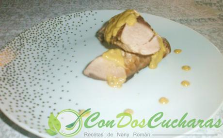 Bonito listado con crema de pimientos Bonito listado con crema de pimientos