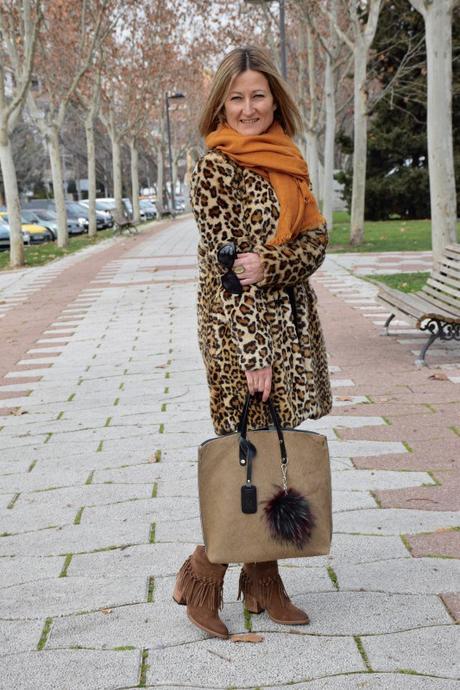 Leopard print coat outfit winter outfits by diseneitorforever