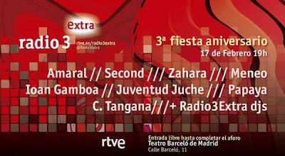 Amaral, Second y Zahara, en Madrid en el tercer aniversario de Radio 3 Extra