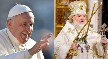 Patriarca Kiril de Rusia y el Papa Francisco