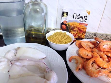 Receta: Fideúa con Carmencita. Mi primera Vez, Receta, cocina, Fideúa, Fidegua, preparado para Fideúa, langostinos, sepia, blog de cocina, solo yo, blog solo yo, 