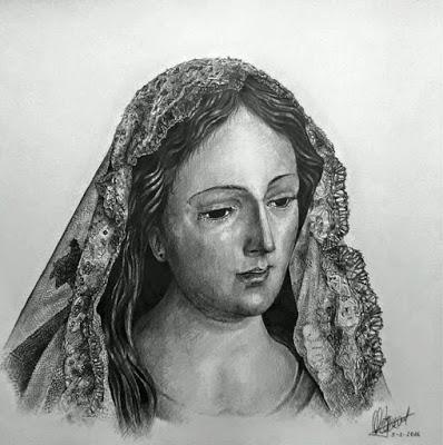 Iconografía de la Pastora de Cantillana: Dibujo en bolígrafo