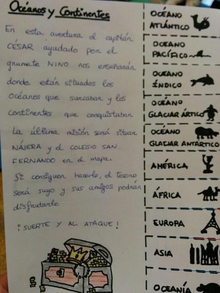 Buscamos Continentes y Océanos con el capitán César