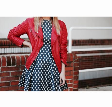 Polka dot dress.