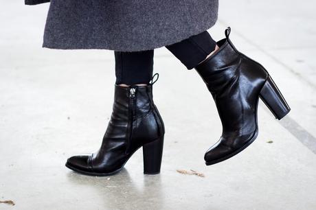 botin piel negro mango