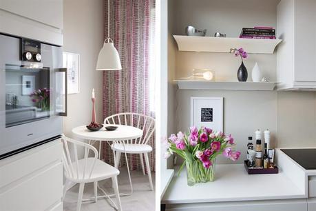 piso pequeño bien aprovechado estilo nórdico decoración primavera decoración minipisos decoración interiores pisos pequeños decoración en blanco cocina nórdica blanca blog decoración nórdica 