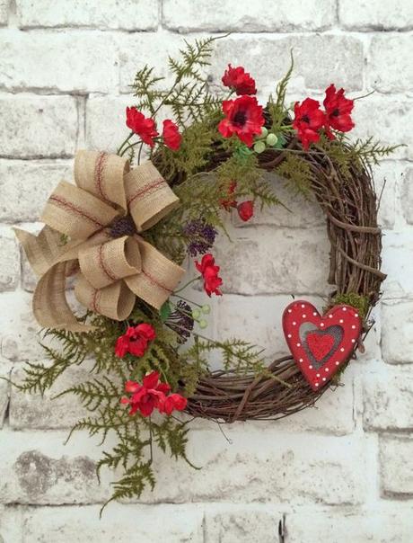 Valentines Wreath Valentine's Day Wreath por AdorabellaWreaths: 