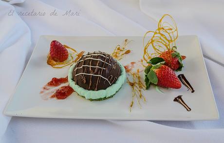 Bizcocho de menta y semifrio de chocolate 1