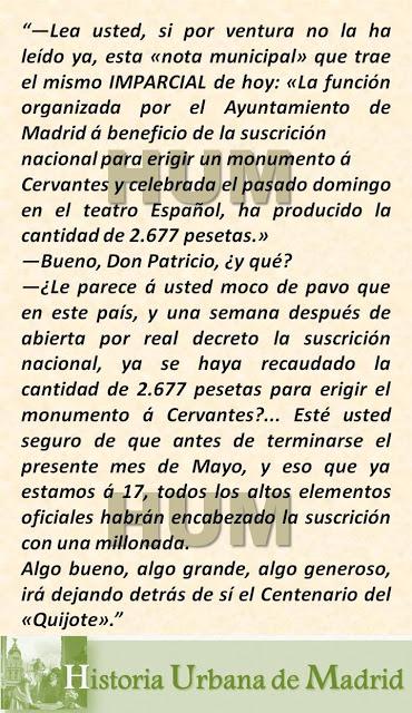 Historia de un fiasco. El monumento a Cervantes. Primera parte