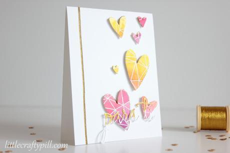 Watercolor resist and golden accents