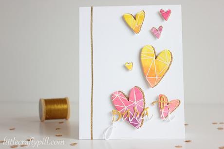 Watercolor resist and golden accents