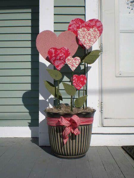 Maceta de flores artificiales con forma de corazón #SanValentin: 