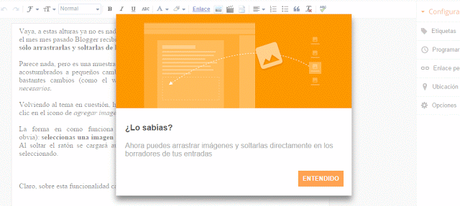 Blogger ahora permite arrastrar y soltar para subir imágenes