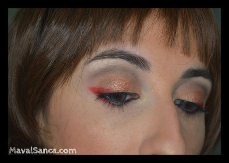 Maquillaje de Día en Cobre y Rojo: Luminoso con un punto de color.