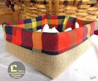 Mini cestas de arpillera