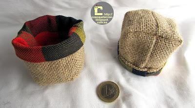 Mini cestas de arpillera