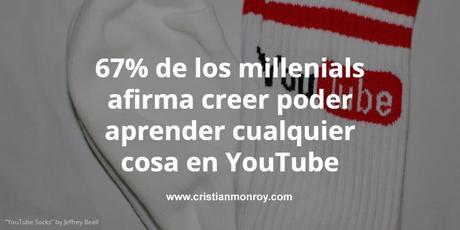 67% de los millenials afirma creer poder aprender cualquier cosa gracias a YouTube 67% de los millenials afirma creer poder aprender cualquier cosa gracias a YouTube