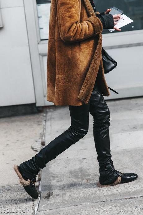NYFW-New_York_Fashion_Week-Fall_Winter-17-Street_Style-Suede_Coat-Letather_Trousers-Gucci_Loafers