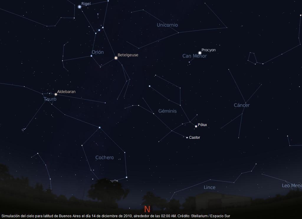 Observación de las Gemínidas del 13 al 14 de diciembre