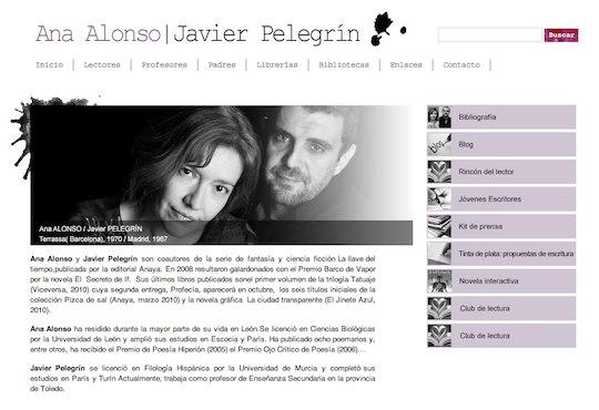 Ana Alonso y Javier Pelegrín estrenan webs literarias - Actualidad - Noticias del mundillo