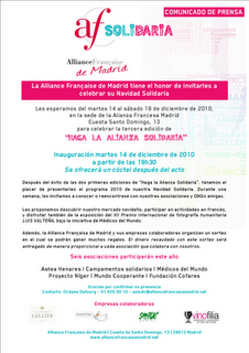ALIANZA SOLIDARIA 2010 en la Alliance Française de Madrid.