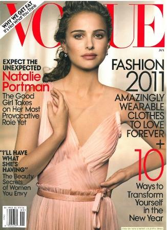 Natalie Portam, portada de Vogue USA, enero 2011, es la chica de moda