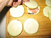 Calabacín relleno en tempura