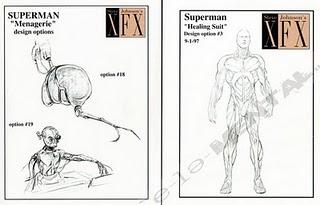 Mas conceptos artísticos de lo que hubiera sido la película  Superman de Tim Burton