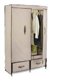 Honey-Can-Do WRD-01274 Ultra-Deluxe 43-Inch Wide Storage Closet with Heavy Duty Doors and Two-Drawers, Cream