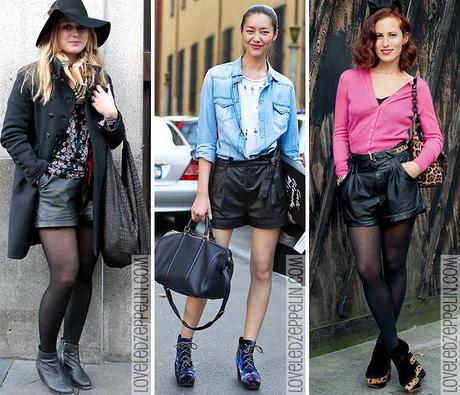 Tendencia: los shorts de cuero Tendencia: los shorts de cuero