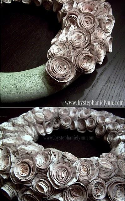 Cómo hacer una corona de rosas de papel