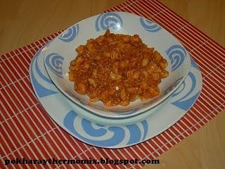 Caracolillos de pasta con salsa boloñesa