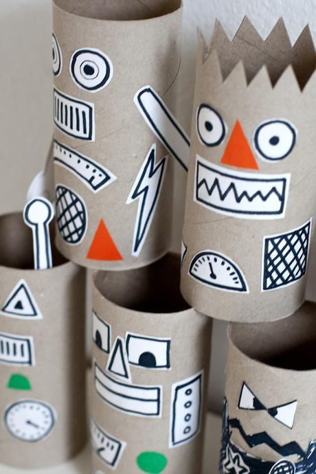 Manualidades divertidas para hacer con los chicos, usando rollos de papel.