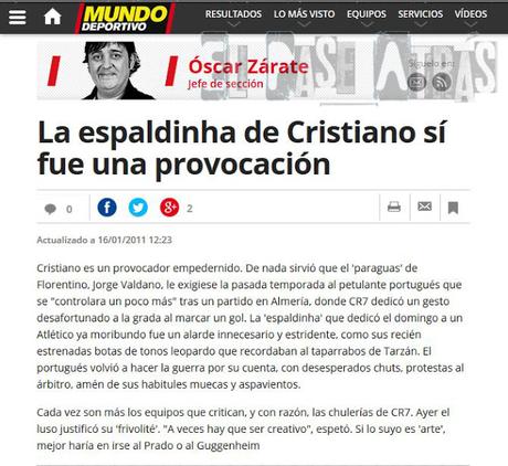 Reacción de la prensa con el penalti a lo Cruyff de Messi y la espaldinha de Cristiano Ronaldo