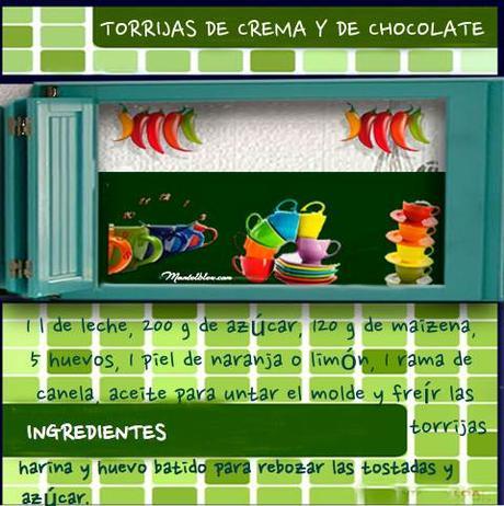 Torrijas de crema y de chocolate Torrujas de crema y de chocolate etiqueta