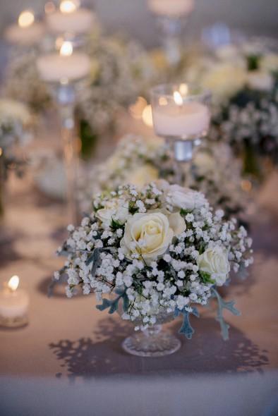 Una boda de invierno en Barcelona centro de mesa paniculata www.bodasdecuento.com