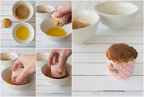 Muffins rellenos de crema de chocolate Muffins rellenos de crema de chocolate