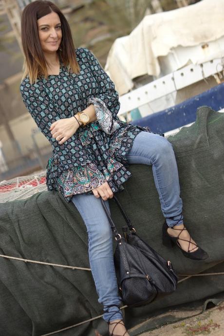 Con vestido boho Con vestido boho