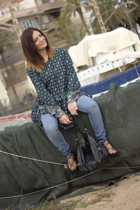 Con vestido boho Con vestido boho