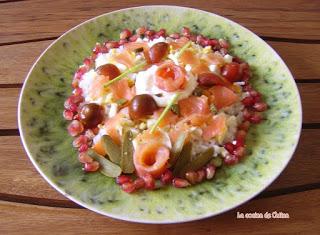 Ensalada de arroz y salmón ahumado