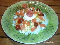 Ensalada de arroz y salmón ahumado