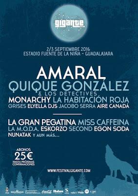 Festival Gigante 2016: Amaral, Quique González, Monarchy, La Habitación Roja, Grises...
