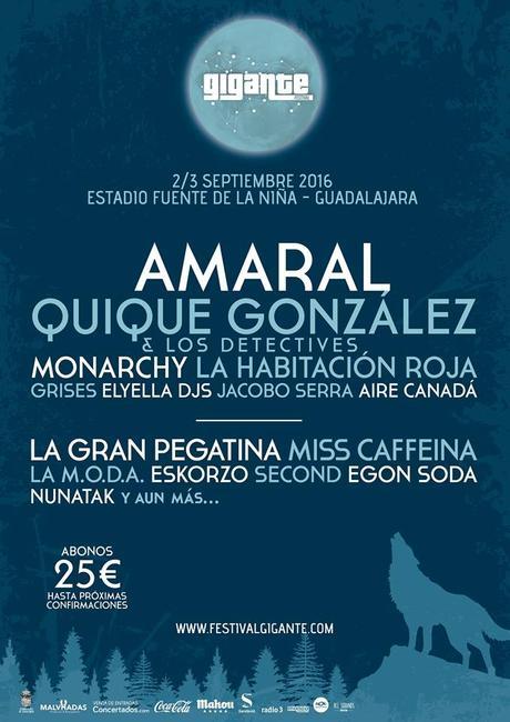 Quique González, La Habitación Roja y Amaral se suman al Gigante Festival