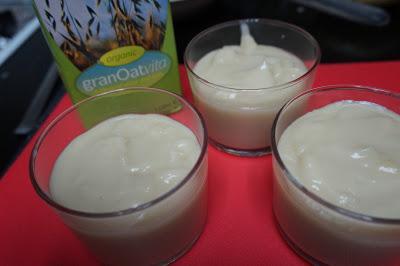 Natillas veganas con bebida de avena