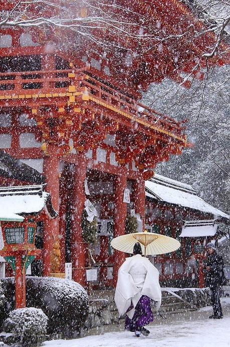 Kamigamo Shrine is an important Shinto sanctuary on the banks of the Kamo River in north Kyoto, first founded in 678.  It is one of the oldest Shinto shrines in Japan and is one of the seventeen Historic Monuments of Ancient Kyoto which have been designated by UNESCO as a World Heritage Site.: 