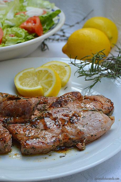 Chuletas de pavo marinadas