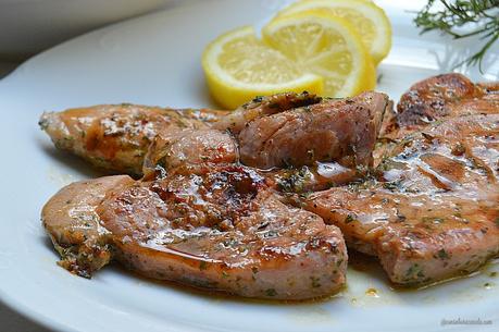 Chuletas de pavo marinadas