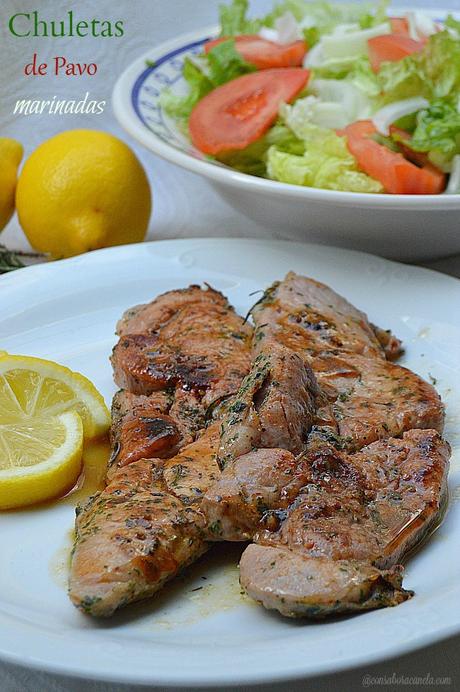 Chuletas de pavo marinadas