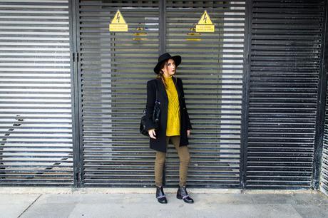 mustard turtleneck sweater